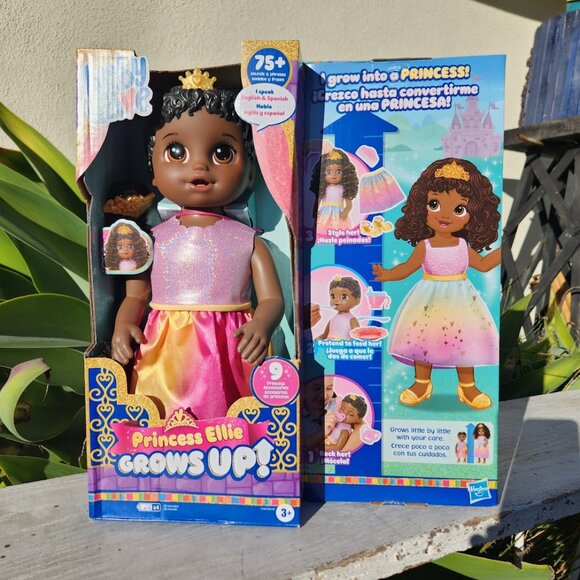 NEW Baby Alive Princess Ellie Grows Up Black Hair Doll 18" African American - Picture 1 of 16